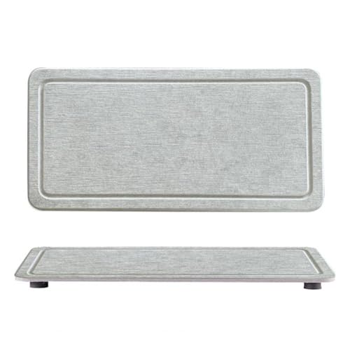 Diatomite Stone Bath Mat,Quick Dry Stone Mat Kitch Schnelltrocknende Spülbeckenablage, schnelltrocknende Spülbeckenuntersetzer, rutschfester Küchenhalter, wasserabsorbierend(Light Grey,40 x 140cm) von TUOYDJA