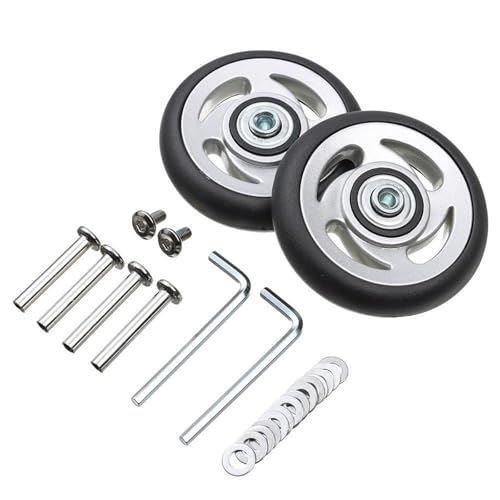 Koffer Rollen Ersatz 8-teiliges Universal-Ersatzrad-Kofferteil, langlebiges Ersatzachsen-Reparaturset for Lenkrollen, geräuscharme Lenkrolle mit Schraube(80mm-24.5mm) von TUOYDJA