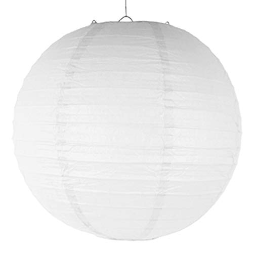 Lampions,Papierlampion 10pcs Papierlaterne Partei-runde Kugel Hochzeit hängende weiße Laternen-Dekoration-Geburtstag-Dekor-Supplies(A,10inch(25cm)) von TUOYDJA