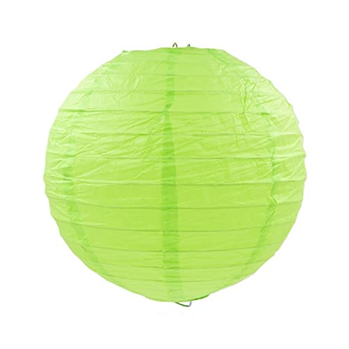 Lampions,Papierlampion 12 stücke Runde Papier Laterne Hochzeit Dekorative hängende weiße Papierlampen(Light green,10inch 25cm) von TUOYDJA