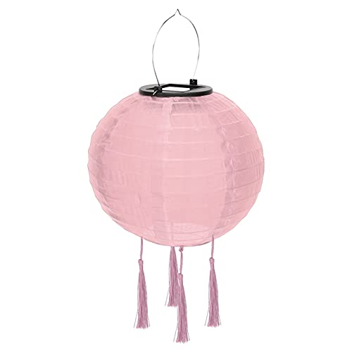 Lampions,Papierlampion 2 stücke 10 zoll laternen massiv farbe festival licht wasserdicht hängend global lampe kronleuchter mit quaste landschaft beleuchtung(Pink) von TUOYDJA