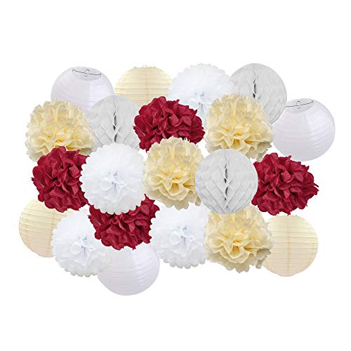 Lampions,Papierlampion 21 teile/satz dekoration blau/grün/rosa feste runde papier laterne party dekor hängende papier handwerk ornament(10) von TUOYDJA