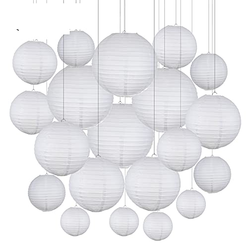 Lampions,Papierlampion 30 stücke Mischungsgröße Weißbuchlaternen Chinesische Papierball Lampion für Hochzeitsfest Urlaub Dekora Lampions,Papierlampion 30 stücke Mischungsgröße Weißbuchlaternen Chinesische Papierball Lampion für Hochzeitsfest Urlaub Dekora von TUOYDJA