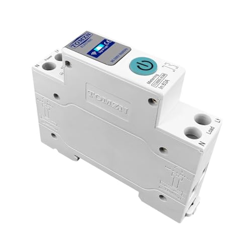 Leitungsschutzschalter,Sicherungsautomat 63A WIFI Smart Switch Energiezähler Kwh Metering Überwachung Circuit Breaker Timer Relais MCB TUYA Smartlife 1P + N(TOB9S-VAP VA protect) von TUOYDJA
