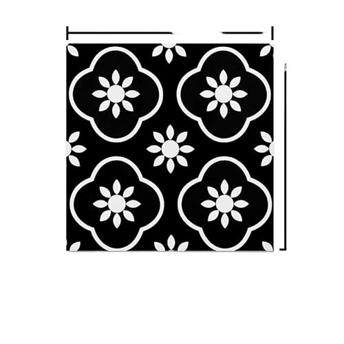 Linoleum Boden,Klebevinyl Selbstklebend 10 Stücke Wandaufkleber PVC Marmorimitat Selbstklebende Bodenaufkleber 30 * 30 Cm Wasserdicht Badezimmer Wohnzimmer Dekoration Aufkleber(Black Sunflower) von TUOYDJA
