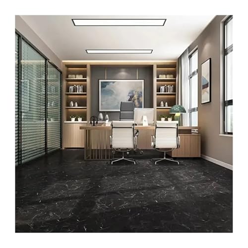 Linoleum Boden,Klebevinyl Selbstklebend 12 Stücke Imitation Marmor Wand Aufkleber Selbst-adhesive Boden Wasserdicht Bad Wohnzimmer Dekoration 30 * 30cm(Marble Black) von TUOYDJA