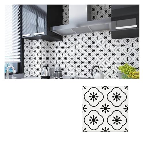 Linoleum Boden,Klebevinyl Selbstklebend 40 Stücke Wasserdichte Imitation Fliesen Boden Aufkleber 30 * 30cm Bad Selbst-adhesive Wand Dekoration Dekorationen Wohnzimmer(T35-40pcs) von TUOYDJA