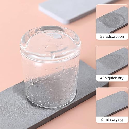TUOYDJA Diatomite Stone Bath Mat,Quick Dry Stone Mat Kitch 2 STÜCKE Wasserabsorbierende Pad Hitzebeständige Untersetzer Küchenspüle Wasserhahn Matte rutschfeste Schnelltrocknende(Red,M) von TUOYDJA