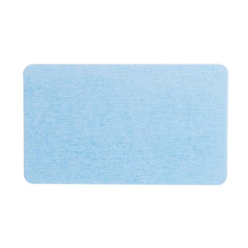TUOYDJA Diatomite Stone Bath Mat,Quick Dry Stone Mat Kitch 2PCS Wasser Saugfähigen Matte Tischset Küche Seife Dish Hand Seife Halter Pad for Badezimmer(Blue,16x8cm) von TUOYDJA