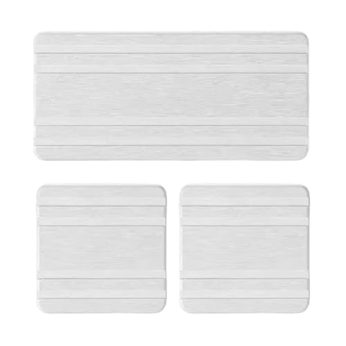 TUOYDJA Diatomite Stone Bath Mat,Quick Dry Stone Mat Kitch Wasserabsorbierendes Steintablett-Set for schnellen Trocknen der Spüle, rutschfeste Abflussmatte for die Küche(White) von TUOYDJA