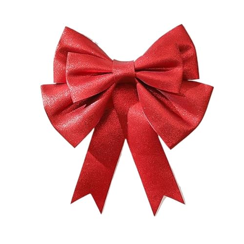 TUOYDJA Geschenkschleife Groß 2PCS Big Bow DIY Material Christmas Tree Wedding Party Wall Outdoor Decoration for Home Front Door Decor(Shining Red,30cm) von TUOYDJA