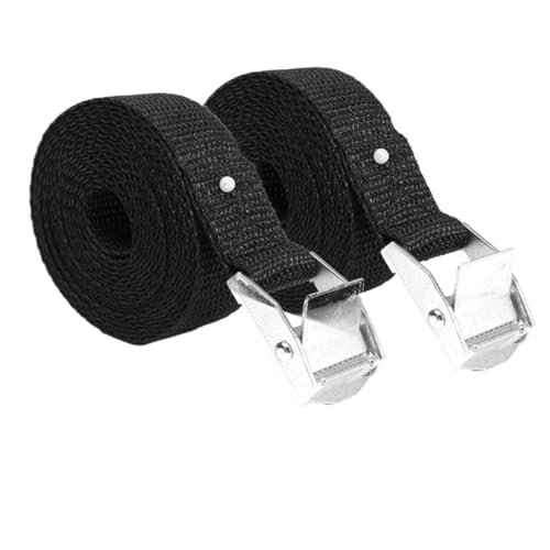 TUOYDJA Spanngurte,Spanngurt 5Pcs Cam Schnalle Tie-Down Auto gepäck Fracht Zurrgurt Zink-Legierung Zink Nylon Schwarz(5pcs 1mx25mm) von TUOYDJA
