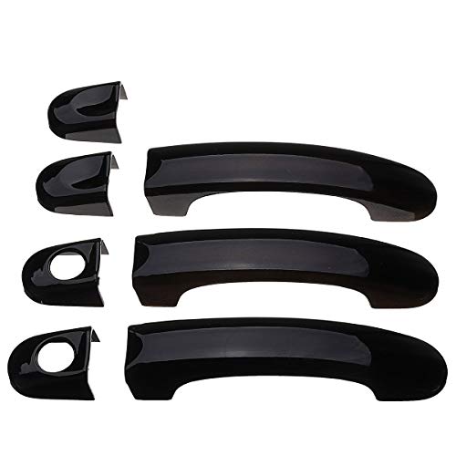 TUOYDJA Türgriffe Abdeckkappen 4 verschiedene Style 1 Set Türgriffabdeckungen for den VW-Transporter for T5 2003 2004-2015 for T6 2015-up for Caddy van 2004-2015(7pcs Gloss Black) von TUOYDJA