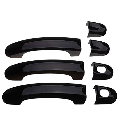 TUOYDJA Türgriffe Abdeckkappen 8 Verschiedene Style 1 Set Türgriffabdeckungen for VW for T5 2003 2004-2015 for T6 2015-up for Caddy van 2004-2015(7pcs 3 Door BLACK) von TUOYDJA