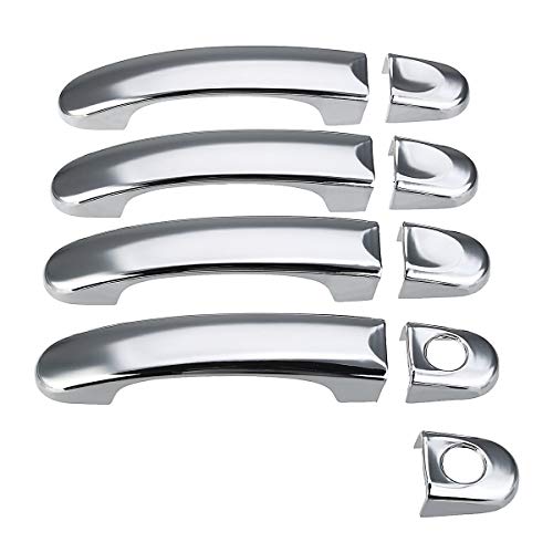 TUOYDJA Türgriffe Abdeckkappen 8 Verschiedene Style 1 Set Türgriffabdeckungen for VW for T5 2003 2004-2015 for T6 2015-up for Caddy van 2004-2015(9pcs 4 Door CHROME) von TUOYDJA