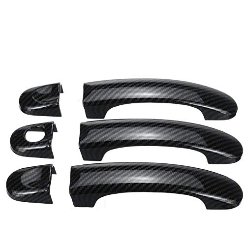 TUOYDJA Türgriffe Abdeckkappen Autofront ABS Carbon 3/4 Türgriffabdeckungen Griffe for VW Transporter T5 2003-2015 T6 2016 CADDY for Vans Multivan Aufkleber(Carbon 6pcs) von TUOYDJA