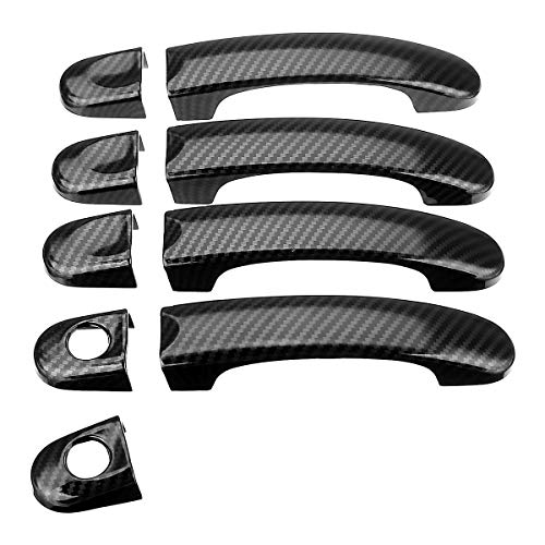 TUOYDJA Türgriffe Abdeckkappen Autofront ABS Carbon 3/4 Türgriffabdeckungen Griffe for VW Transporter T5 2003-2015 T6 2016 CADDY for Vans Multivan Aufkleber(Carbon 8 and 1) von TUOYDJA