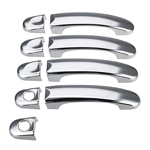 TUOYDJA Türgriffe Abdeckkappen Autofront ABS Carbon 3/4 Türgriffabdeckungen Griffe for VW Transporter T5 2003-2015 T6 2016 CADDY for Vans Multivan Aufkleber(Chrome 8 and 1) von TUOYDJA