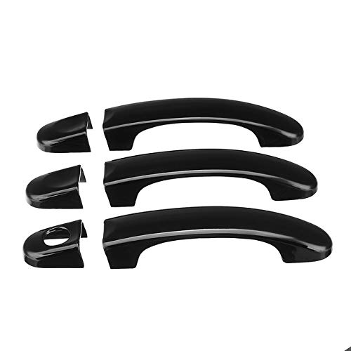 TUOYDJA Türgriffe Abdeckkappen Autofront ABS Carbon 3/4 Türgriffabdeckungen Griffe for VW Transporter T5 2003-2015 T6 2016 CADDY for Vans Multivan Aufkleber(Gloss black 6pcs) von TUOYDJA