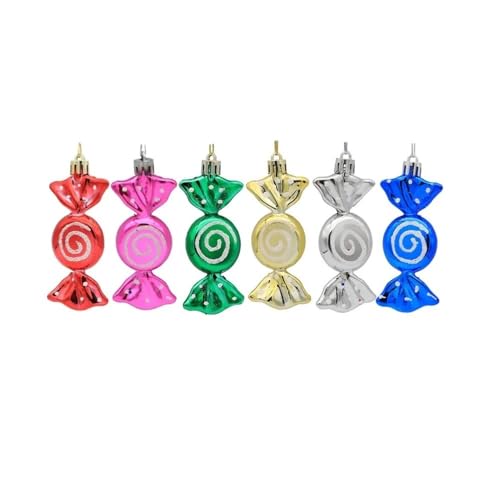 TUOYDJA Weihnachtsdeko,Christmas Decoration 6 Teile/schachtel Candy Eiszapfen Weihnachten Baum DIY Ornamente Geschenke Ball Dekoration for Home Navidad(Colors2) von TUOYDJA