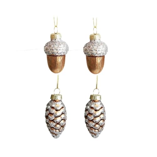 TUOYDJA Weihnachtsdeko,Christmas Decoration Glas Tannenzapfen Eicheln Christbaumschmuck Kleine Weihnachtsbaum Spielzeug Set Dekoration Navidad von TUOYDJA
