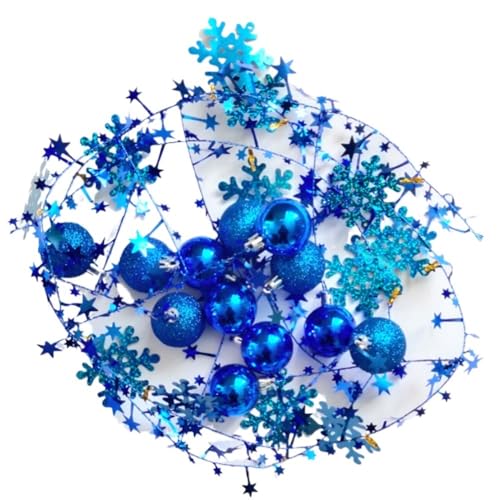 TUOYDJA Weihnachtsdeko,Christmas Decoration Weihnachtsdekoration Cane Hängende Kugel Schneeflocke Weihnachtsbaum Ornamente Bälle for Weihnachten Home Decor(Blue) von TUOYDJA