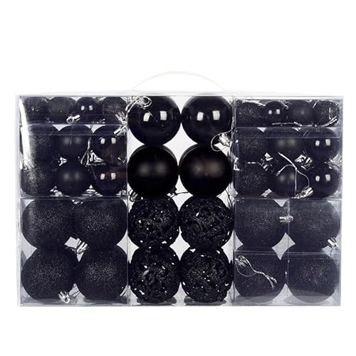 TUOYDJA Weihnachtsdeko,Christmas Decoration Weihnachtskugeln 3-6cm 100 Stück/Set Ornament Ball Party Hausgarten Dekoration for Weihnachtsbaum(Black) von TUOYDJA