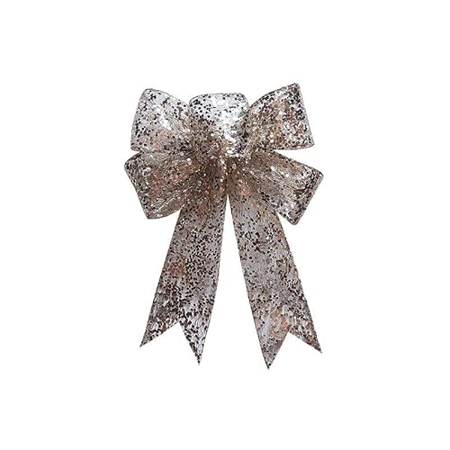 TUOYDJA Weihnachtsdeko,Christmas Decoration Weihnachtsschleifenband Mesh Weihnachten Gold Pailletten Dekoband Weihnachtsbaum Dekoration Geschenk Dekor(2pcs,Champagne) von TUOYDJA