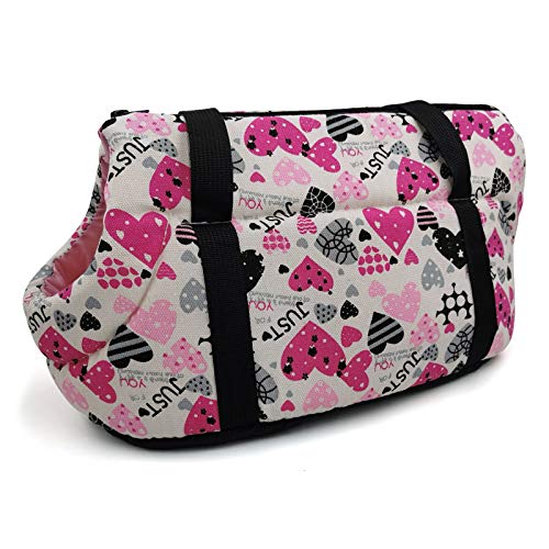 Tragetasche Hund,Hundetragetasche Haustier Carrier for kleine Hund Gemütliche weiche Welpen Katze Umhängetaschen Rucksack Outdoor Reise Sling Bag Chihuahua Pug Pet Supplies(2,S) von TUOYDJA