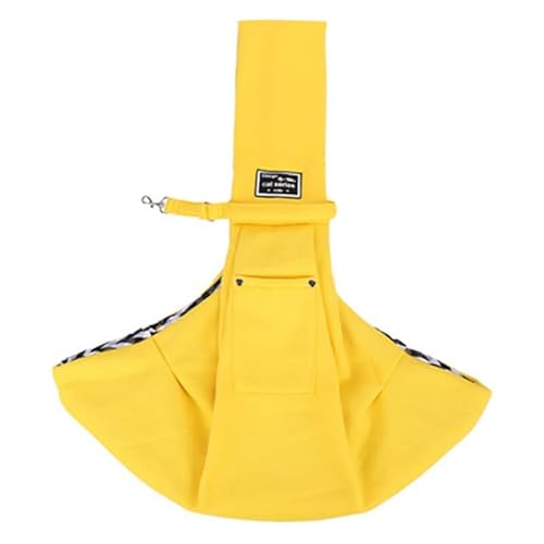 Tragetasche Hund,Hundetragetasche Haustier Welpenträger Outdoor Reise Hund Umhängetasche Einzelkomfort Sling Handtasche Tote Beutel Welpen Kätzchen Transport Pet Tragetasche Tasche(Yellow) von TUOYDJA
