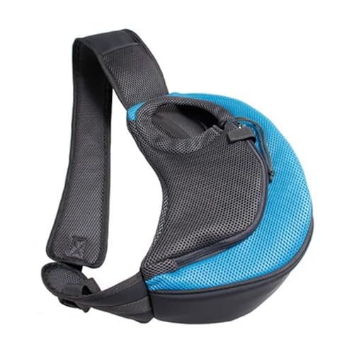 Tragetasche Hund,Hundetragetasche Hund Welpenträger Umhängetasche Outdoor Reise Kleine Hundeträger Beutel Oxford Mesh Atmungsaktiv Comfort Sling Handtasche Haustierenträger(Light Blue,S) von TUOYDJA