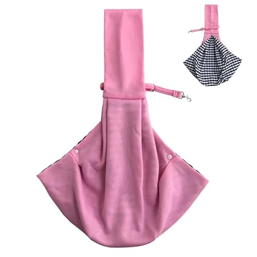 Tragetasche Hund,Hundetragetasche Katze Transporter Tragetasche Rucksack Träger Kleine Haustier Einstellbar Pet Sling Rabbit Carrier Kittenträger(Pink) von TUOYDJA