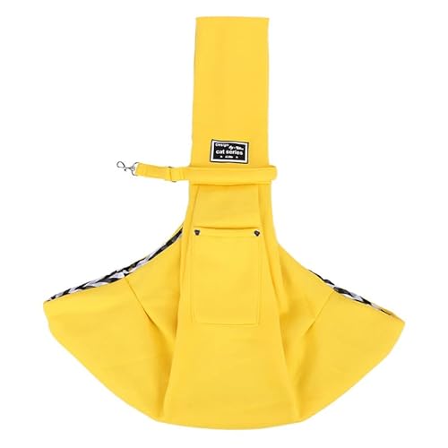 Tragetasche Hund,Hundetragetasche Katze Transporter Tragetasche Rucksack Träger Kleine Haustier Einstellbar Pet Sling Rabbit Carrier Kittenträger(Yellow) von TUOYDJA