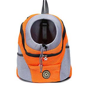 Tragetasche Hund,Hundetragetasche Outdoor atmungsaktive Hundeträger-Rucksack Doppel-Schulter tragbare Front-Mesh-Reise-Haustierbeutel for Katze kleine mittelgroße Hunde(Yellow,L) von TUOYDJA
