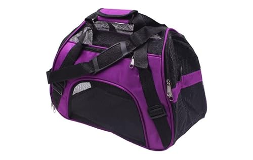 Tragetasche Hund,Hundetragetasche Tragbare Haustier Rucksack Messenger Carrier Taschen Katze Hundeträger Ausgehende Reise Teddy Pakete Atmungsaktiv kleine Pet Handtasche Slings(Purple,52X24.5X33cm) von TUOYDJA