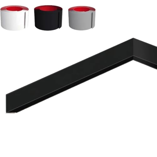 Wandleiste,Stuckleiste 1 x 2 m breite, flexible Fußleiste aus weichem PVC, Kunststoff-Bodensockelleiste, selbstklebend, dekorativ(WHITE) von TUOYDJA