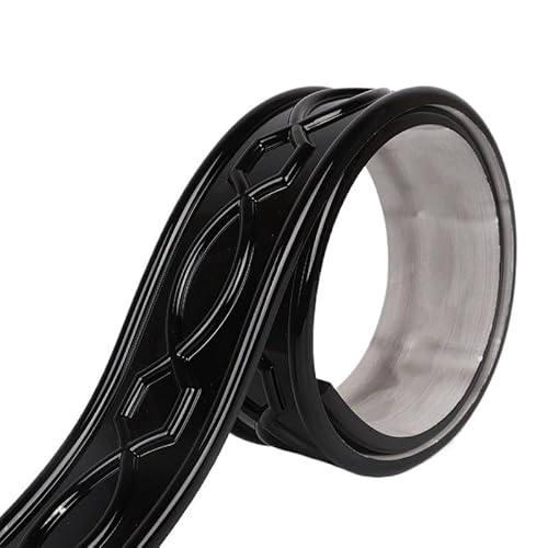Wandleiste,Stuckleiste 1Pc 118,11 in Selbst-Adhesive Wand Panels Flexible Gips Linie for Decke Hintergrund Home Decor Tapete Rand(Black) von TUOYDJA