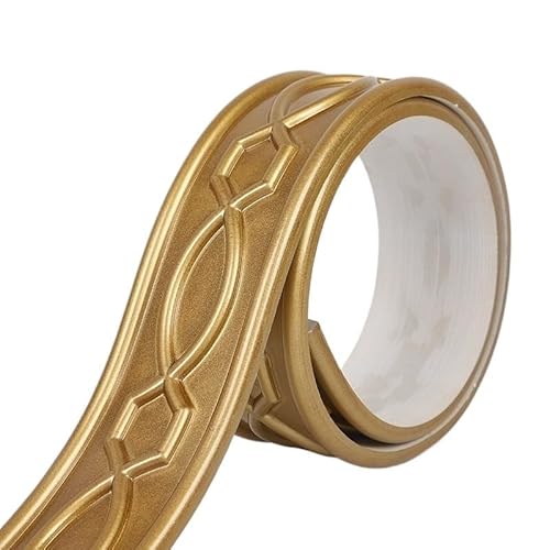 Wandleiste,Stuckleiste 1Pc 118,11 in Selbst-Adhesive Wand Panels Flexible Gips Linie for Decke Hintergrund Home Decor Tapete Rand(Champagne) von TUOYDJA