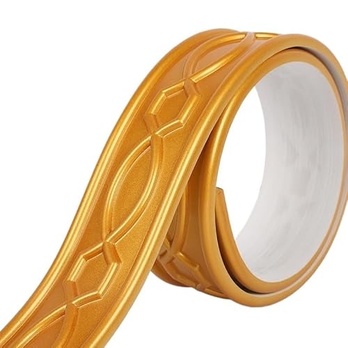 Wandleiste,Stuckleiste 1Pc 118,11 in Selbst-Adhesive Wand Panels Flexible Gips Linie for Decke Hintergrund Home Decor Tapete Rand(Gold) von TUOYDJA