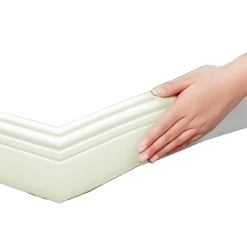 Wandleiste,Stuckleiste 1Pc 2M Antikollisions-Sockelleiste Selbstklebende Taillenlinie Wandaufkleber Grenze Hintergrunddekoration Soft Home Decor(Beige) von TUOYDJA
