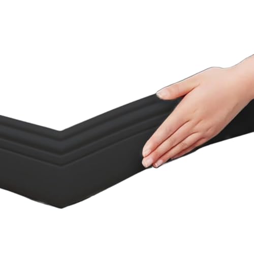 Wandleiste,Stuckleiste 1Pc 2M Antikollisions-Sockelleiste Selbstklebende Taillenlinie Wandaufkleber Grenze Hintergrunddekoration Soft Home Decor(Black) von TUOYDJA