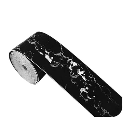 Wandleiste,Stuckleiste 5M PVC Wasserdichte Taille Linie Holz Marmor Selbstklebende Sockel Tapete Wohnzimmer Dekor Vinyl Grenze Wand Ecke Sticke(Style1) von TUOYDJA