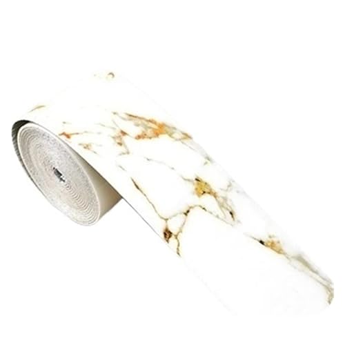 Wandleiste,Stuckleiste 5M PVC Wasserdichte Taille Linie Holz Marmor Selbstklebende Sockel Tapete Wohnzimmer Dekor Vinyl Grenze Wand Ecke Sticke(Style5) von TUOYDJA