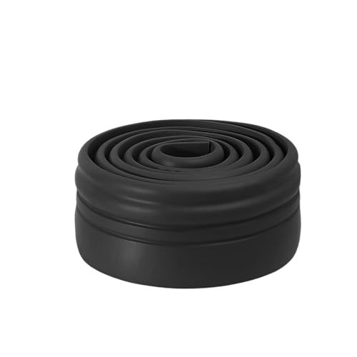 Wandleiste,Stuckleiste 6/2M Wasserdichtes Gehäuse Selbstklebende Sockelleiste 3D-Wandaufkleber Verdickte Antikollisionsdekorationen Kinderecke(Black,2Rolls- (4M)) von TUOYDJA