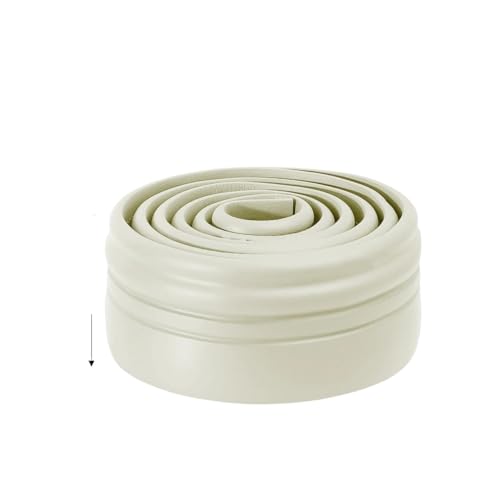 Wandleiste,Stuckleiste 6/2M Wasserdichtes Gehäuse Selbstklebende Sockelleiste 3D-Wandaufkleber Verdickte Antikollisionsdekorationen Kinderecke(White,2Rolls- (4M)) von TUOYDJA