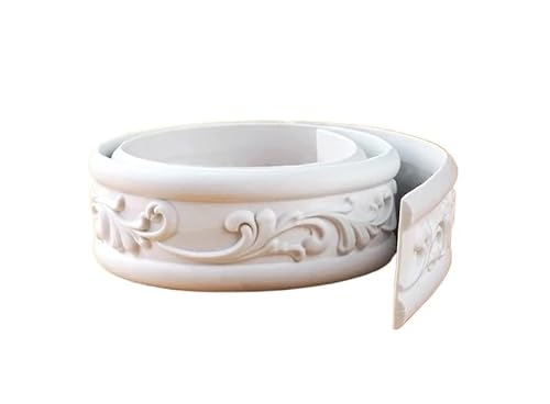 Wandleiste,Stuckleiste Bemalbare Abzieh- und Klebeleiste, flexibler Streifen for Wand, Türrahmen, Bild, Küche, Heim-DIY-Dekoration(S007 4.5cm) von TUOYDJA
