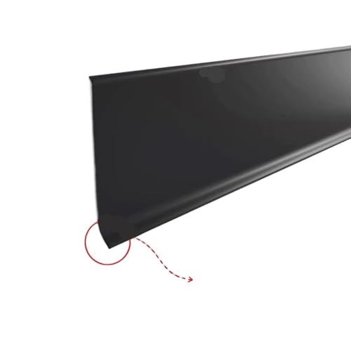 Wandleiste,Stuckleiste PVC-Sockelleiste, Gummiplatte, Kunststoff, 2 mm dick, wasserdicht, Randabschlussleiste, Wandleiste, selbstklebende Ecke(PVC Black) von TUOYDJA
