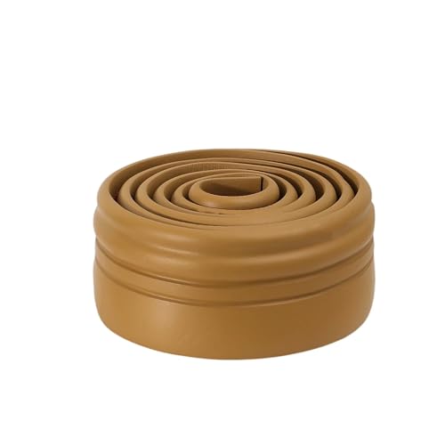 Wandleiste,Stuckleiste Wasserdichte selbstklebende Sockelleisten-Gehäuse 3D-Wandaufkleber Verdickte Antikollisionsstreifen Schlafzimmer-Eckdekoration(Brown,1Roll- (2M)) von TUOYDJA