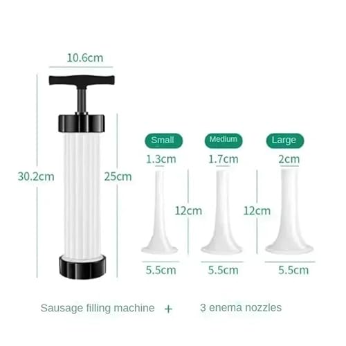 WurstfüLler Manuell,Wurstfüllmaschine Edelstahl-Wurstfüller, Jerky Gun Manaul, Fleischspritze, Selbstgemachtes Hausgemachtes Wurstwerkzeug, Kleines Wurstwerkzeugfüller(Plastic) von TUOYDJA