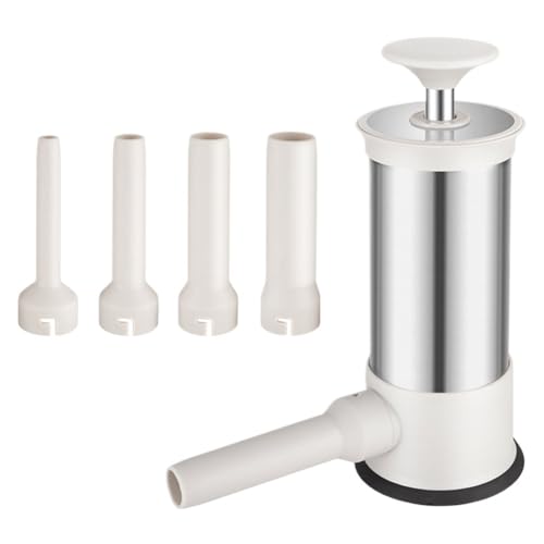 WurstfüLler Manuell,Wurstfüllmaschine Manuelle Heim-Wurstfüller-Füllmaschine, Wurstfüller Aus Edelstahl/Kunststoff, Wurst-Saugfüllung, 3 Trichter(Large 5Pcs) von TUOYDJA